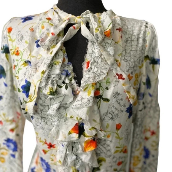 Nanette lepore Floral Ruffle Blouse - Picture 4 of 5
